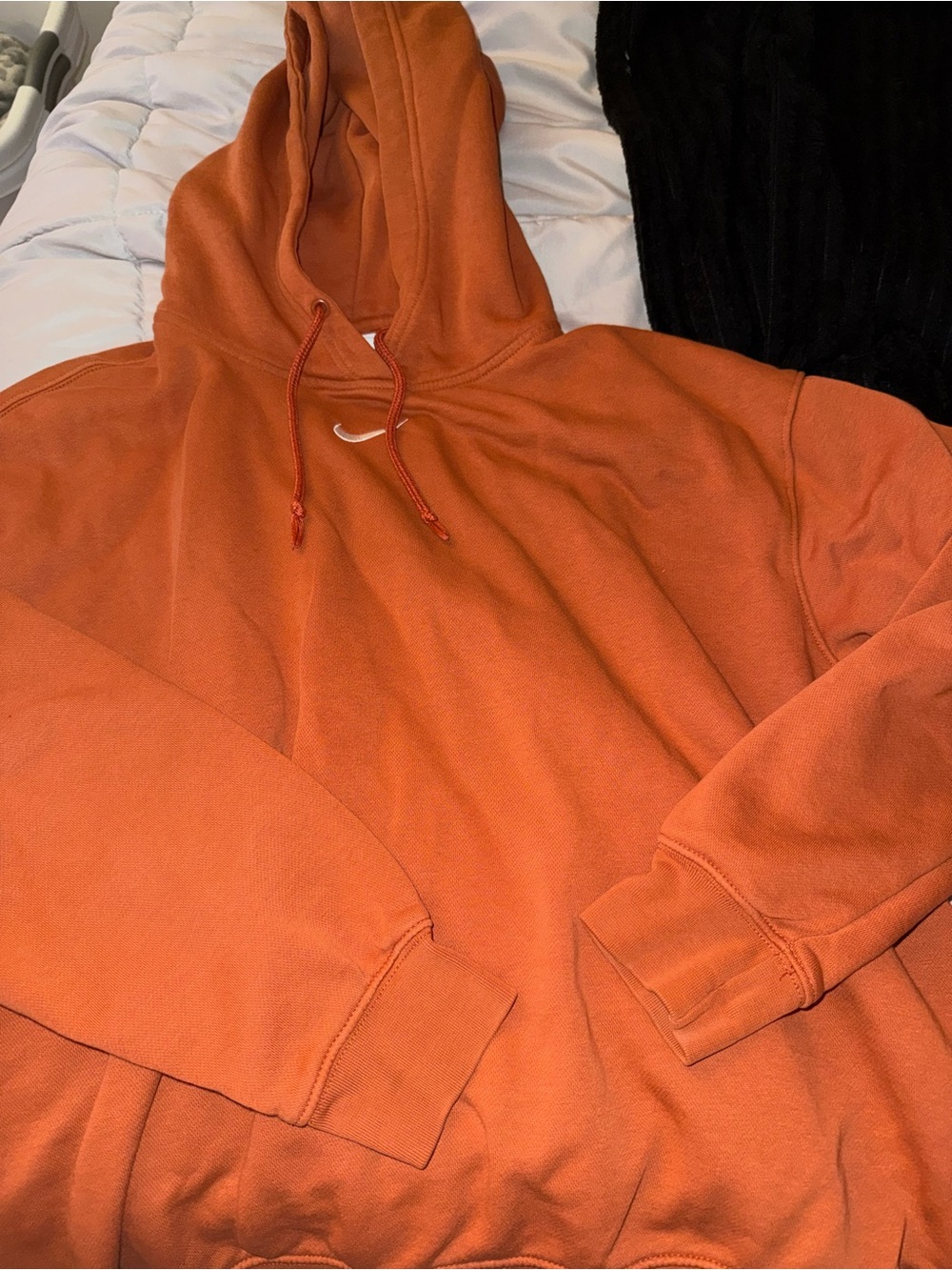 Nike Orange Pullover Hoodie with Small Swoosh